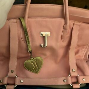 Juicy Couture pink belted leather shoulder Bag